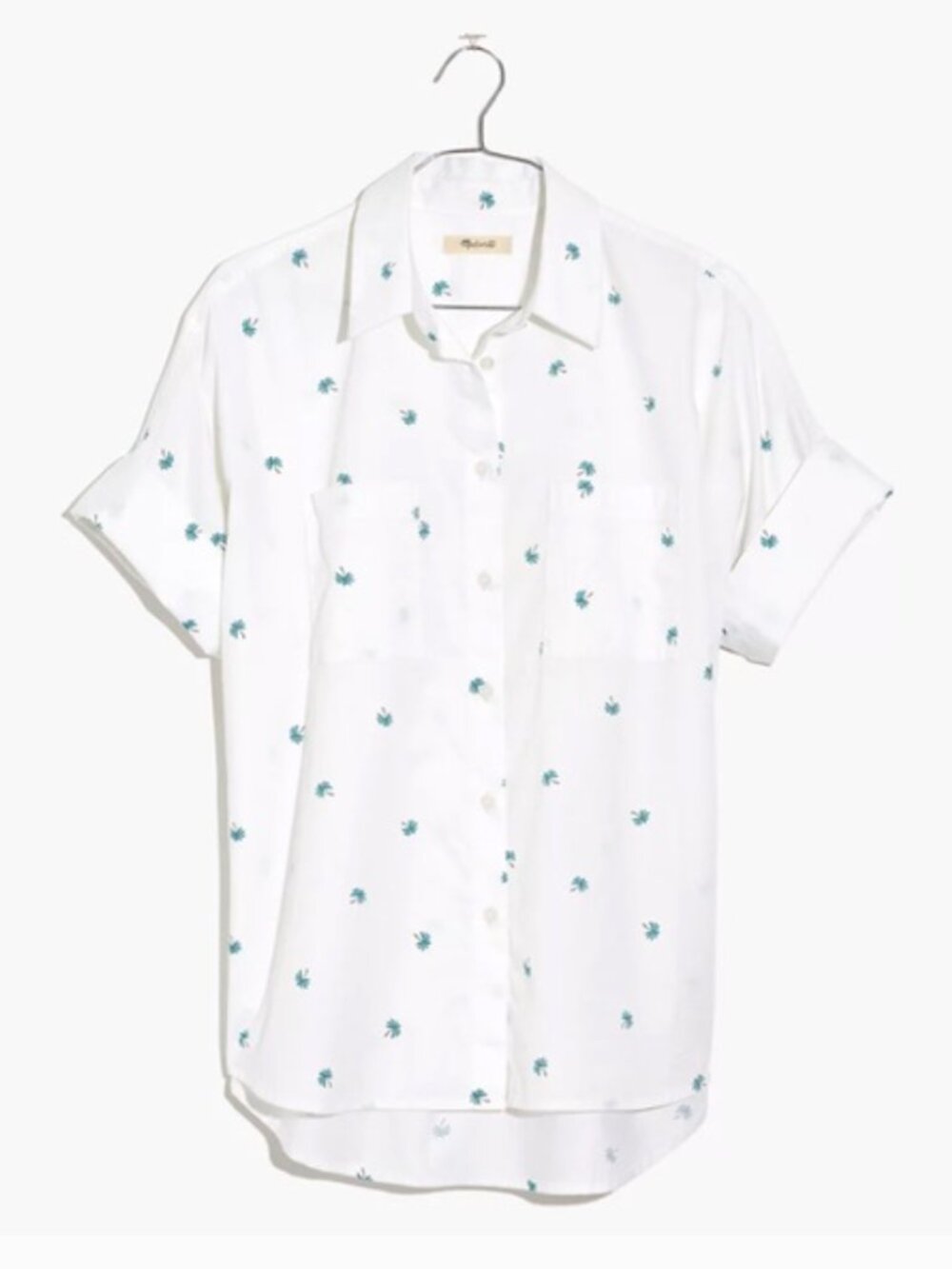 Madewell Courier Shirt in Palm Print White Sz S